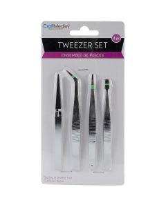 Multicraft Imports Tweezers 4/Pkg-4.75"
