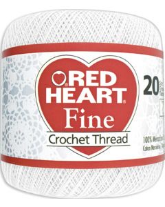 Coats Crochet Red Heart Fine Crochet Thread Size 20-White