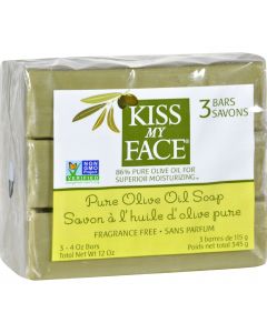 Kiss My Face Pure Olive Oil Moisturizing Soap - Pack of 3 - 4 oz