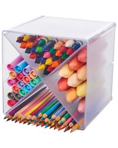 DEFLECTO Stackable X-Divided Storage Organizer-6"X6"X6" Clear