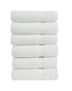 Bare Cotton Luxury Hotel & Spa Towel 100% Genuine Turkish Cotton Hand Towels - White - Bamboo  - Set of 6