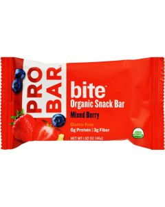 Probar Bite Organic Snack Bar - Mixed Berry - 1.62 oz Bars - Case of 12