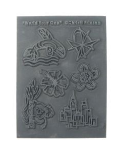 Great Create Christi Friesen Texture Stamp 4.25"X5.5"-World Tour 1