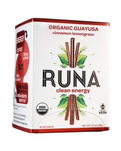 Runa Tea Organic Cinnamon Lemongrass Guayusa Tea - Case of 6 - 16 Bags