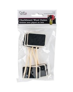 Multicraft Imports Chalkboard Wood Stakes 2"X1.4"-Rectangle Border