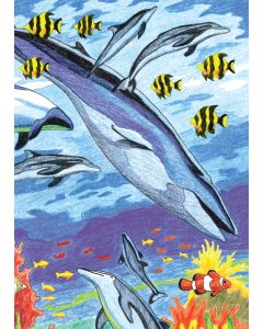 Royal Brush Mini Color Pencil By Number Kit 5"X7"-Under The Sea