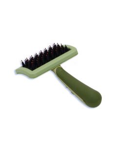 Safari Nylon Coated Tip Dog Brush for Shorthaired Breeds Green 6.75" x 4" x 1"