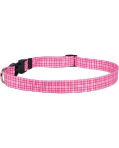 Yellow Dog Design Yellow Dog Collar Extra Small 8"-12"-Preppy Plaid Pink