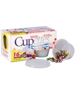 Cousin Cupettes Heavy-Duty Cups & Lids 16/Pkg-1.75oz Clear