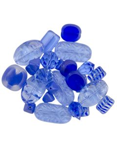 Mode International Square Tube Glass Beads 2oz-Sweep Ocean Blue Mix