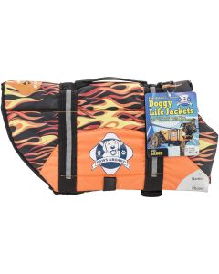 Fido Pet Products Paws Aboard Doggy Life Jacket Large-Racing Flames