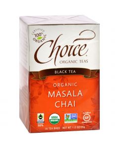Choice Organic Teas Black Tea Masala Chai - Case of 6 - 16 Bags