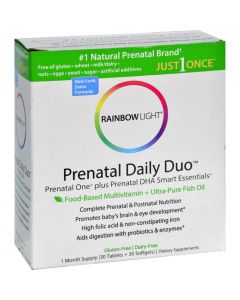Rainbow Light Prenatal One Multivitamin and DHA 250 Smart Essentials Combo - 30 Tablets and 30 Softgels