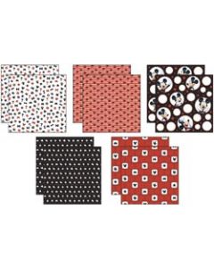 EK Success Disney Paper Pack 12"X12" 10/Pkg-Mickey Black, White & Red; 5 Designs/2ea