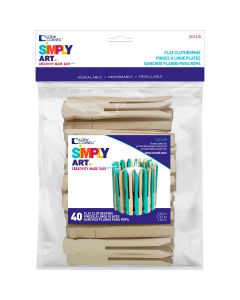 Loew-Cornell Simply Art Wood No-Roll Clothespins-Natural 3.75" 40/Pkg