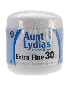 Coats Crochet Aunt Lydia's Extra Fine Crochet Thread Size 30-White