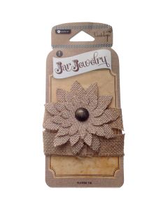 Hampton Art Embellished Burlap Flower W/Tie-Natural