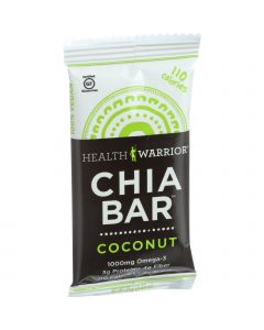 Health Warrior Chia Bar - Coconut - .88 oz Bars - Case of 15