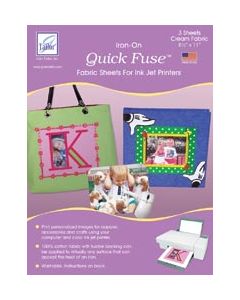 June Tailor Quick Fuse Iron-On Ink Jet Fabric Sheets 8.5"X11" 3/Pkg-Cream