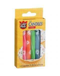 Cake Mate Birthday Party Candles - Daisy - 3.25 in x 5/16 in - 12 Count - Case of 12