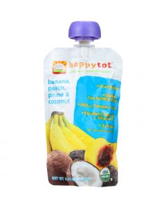 Happy Tot Toddler Food - Organic - Stage 4 - Banana Peach Prune and Coconut - 4.22 oz - case of 16