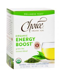Choice Organic Teas - Organic Energy Boost Tea - 16 Bags - Case of 6