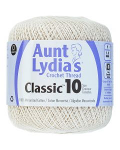 Coats Crochet Aunt Lydia's Classic Crochet Thread Size 10-Antique White