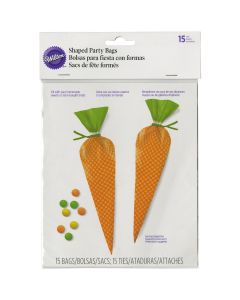 Wilton Shaped Party Bags-Carrot 15/Pkg