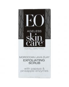 EO Products Exfoliating Scrub - Ageless - Moroccan Lava Clay - 1.5 oz - 1 each