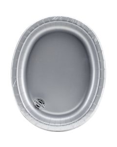 Creative Converting Dinner Platter 10"X12" 8/Pkg-Shimmering Silver