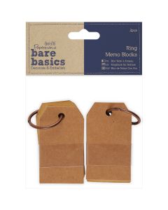 docrafts Papermania Bare Basics Kraft Ring Memo Blocks 2/Pkg-1.5"X2.75"