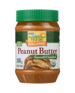 Field Day Peanut Butter - Organic - Smooth - Unsalted - 18 oz - case of 12