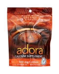 Adora Calcium Supplement Disk - Organic - Milk Chocolate - 30 ct - 1 Case