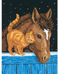 Dimensions Paint Works Paint By Number Kit 9"X12"-Pony & Kitten