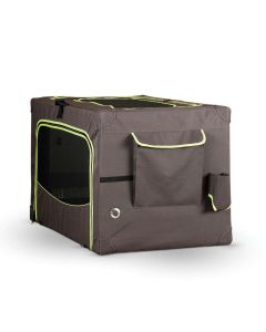 K&H Pet Products Classy Go Soft Pet Crate Medium Brown/Lime Green 29.92" x 19.88" x 18.90"