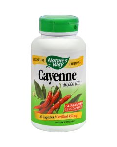 Nature's Way Cayenne 40000 HU - 450 mg - 180 Capsules