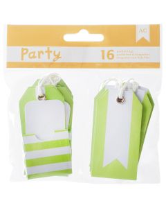 American Crafts DIY Party Pocket Tags 16/Pkg-Green & White