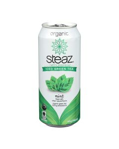 Steaz Lightly Sweetened Green Tea - Mint - Case of 12 - 16 Fl oz.