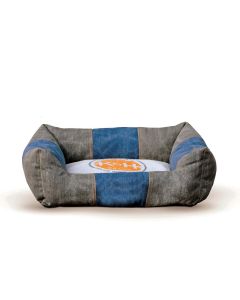 Vintage Lounger Pet Bed Original Logo - K&H Pet Products Vintage Lounger Pet Bed Premium Logo Olive / Blue 16" x 20" x 6"