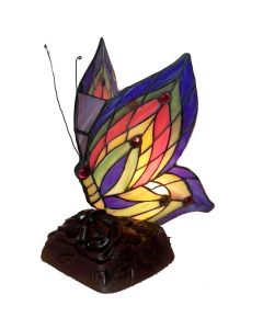 Warehouse of Tiffany Tiffany Style Yellow Butterfly Accent Lamp