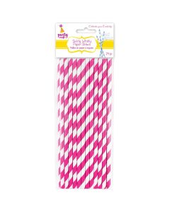 Multicraft Imports Party Craft Paper Straws 7.75" 24/Pkg-Pink Swirl