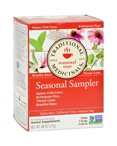Traditional Medicinals Seasonal Herb Tea Sampler - 16 Tea Bags - Case of 6