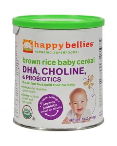 Happy Baby HappyBellies Organic Brown Rice Baby Cereal - 7 oz - Case of 6