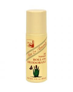 Alvera All Natural Roll-On Deodorant Aloe and Almonds - 3 oz