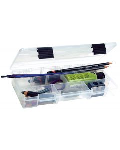 Creative Options Pro Latch Utility Box 5-9 Compartments-9.125"X4.875"X1.25" Clear W/Black