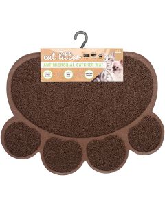 Nandog Pet Gear Nandog Cat Litter Mat Paw Shaped 18"X24"-Dark Brown