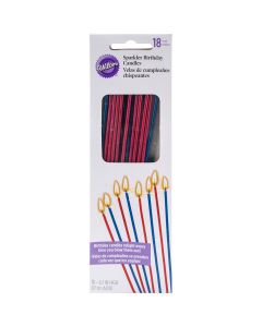 Wilton Trick Sparkler Candles 6.5" 18/Pkg-Patriotic Red & Blue