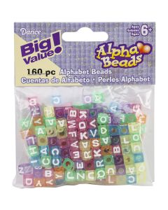 Darice Alphabet Beads 7mm 160/Pkg-Transparent Multicolored