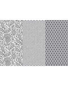 Deco Art Decoupage Paper Metallic 12"X16" 3/Pkg-Silver Trends