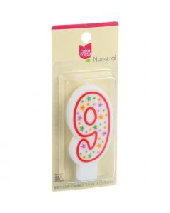 Cake Mate Birthday Party Candle - Numeral - 9 - 3 in - 1 Count - Case of 6